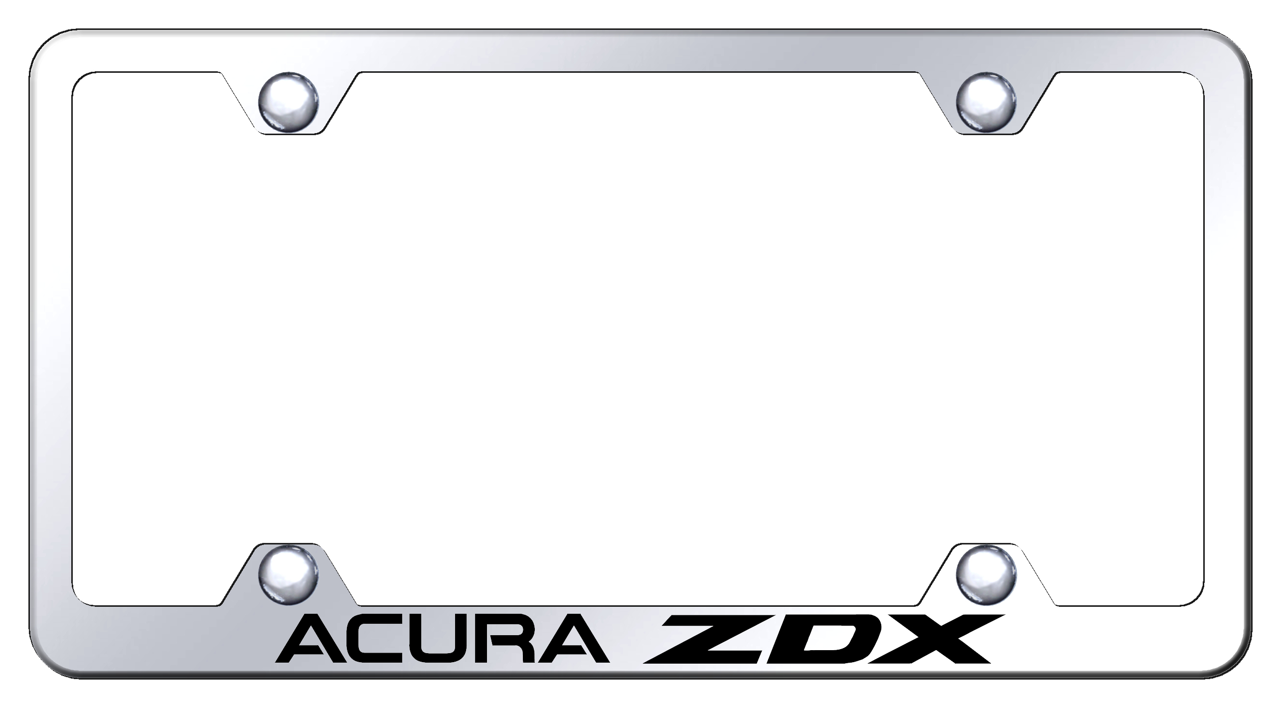 Acura ZDX Laser Etched Stainless Steel Wide License Plate Frame - Finish:Mirror