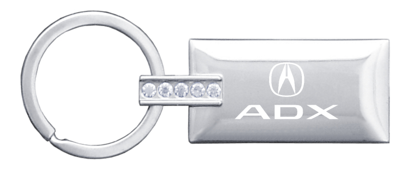 ADX Jeweled Rectangular Key Fob - Silver