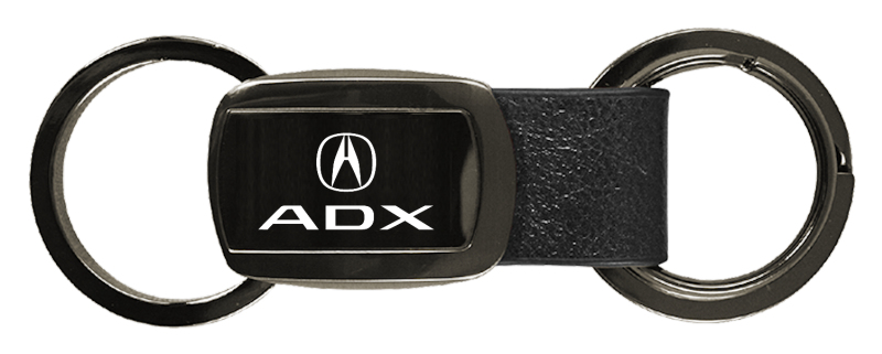 ADX Leather Tri-Ring Key Fob - Gun Metal