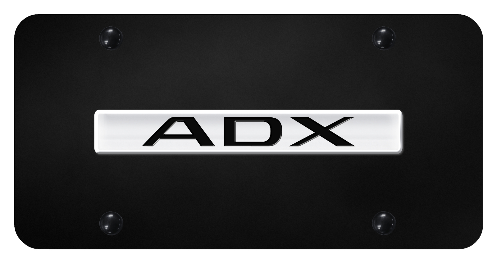 ADX Name License Plate - Chrome on Black