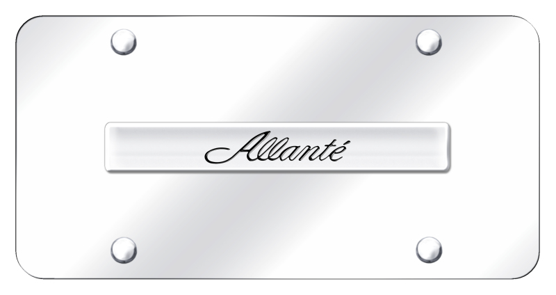 Allante Name License Plate - Chrome on Mirrored
