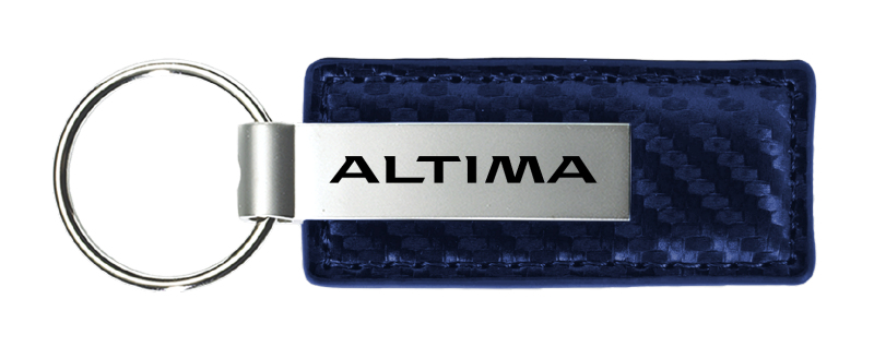 Altima Carbon Fiber Leather Key Fob - Navy