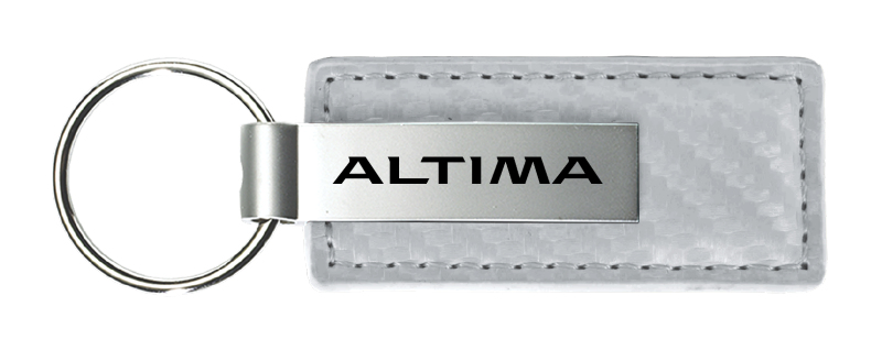 Altima Carbon Fiber Leather Key Fob - White