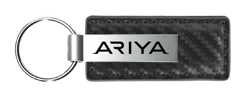 Ariya Carbon Fiber Leather Key Fob - Gun Metal