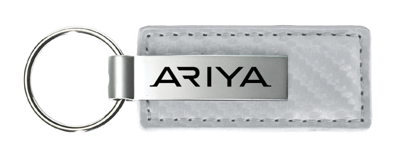 Ariya Carbon Fiber Leather Key Fob - White