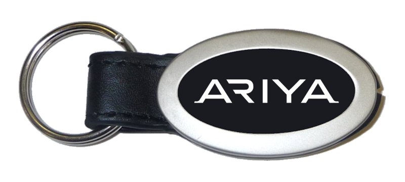 Ariya Oval Leather Key Fob - Black
