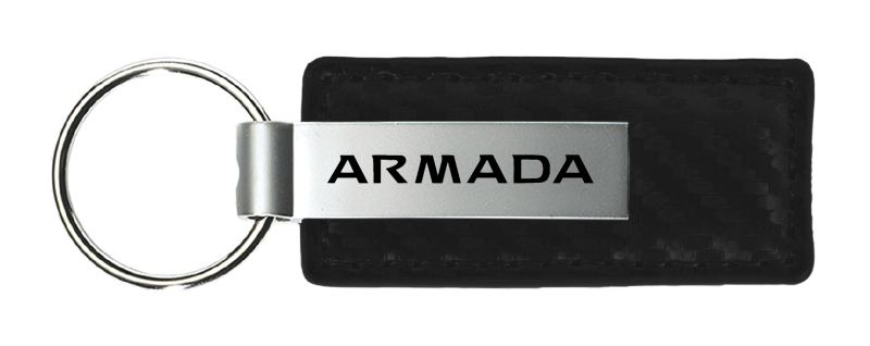 Armada Carbon Fiber Leather Key Fob - Black