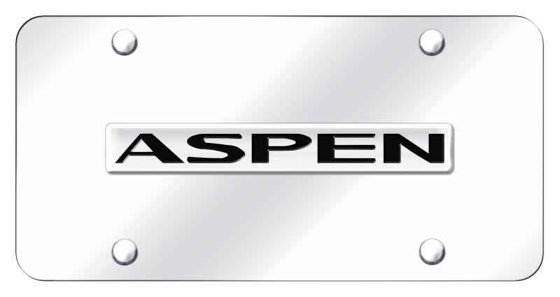 Aspen Name License Plate - Chrome on Mirrored