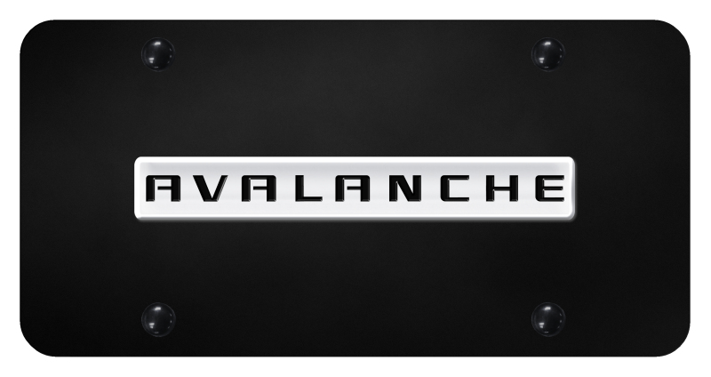 Avalanche Name License Plate - Chrome on Black