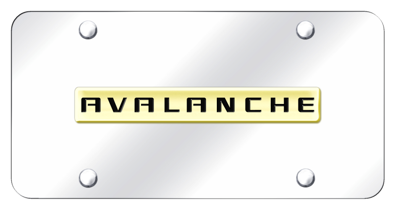 Avalanche Name License Plate - Gold on Mirrored