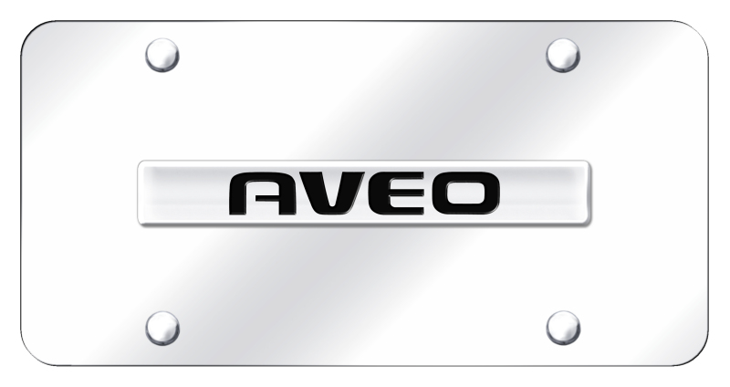 Aveo Name License Plate - Chrome on Mirrored