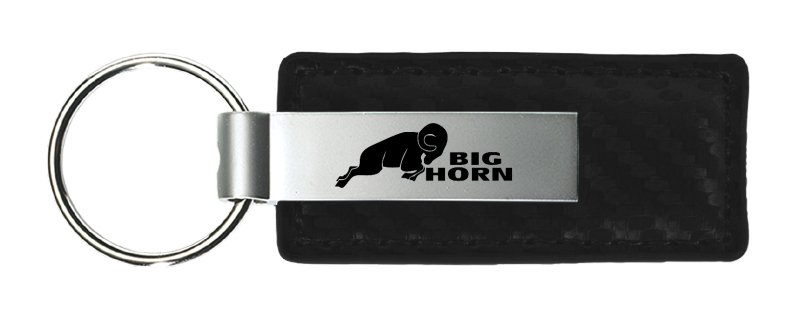 Big Horn Carbon Fiber Leather Key Fob - Black
