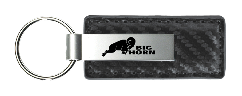 Big Horn Carbon Fiber Leather Key Fob - Gun Metal