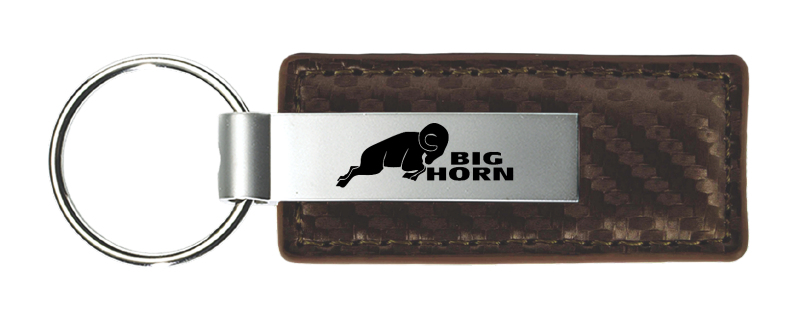 Big Horn Carbon Fiber Leather Key Fob - Taupe
