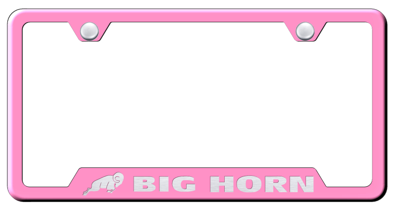 Big Horn Cut-Out Frame - Laser Etched Pink