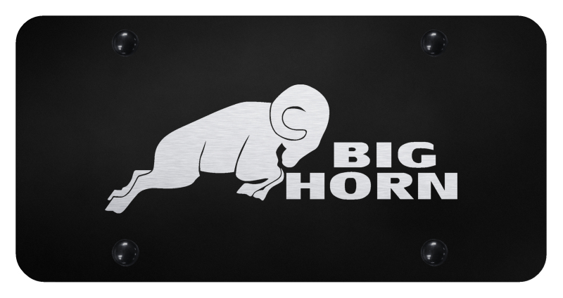 Big Horn License Plate - Laser Etched Black