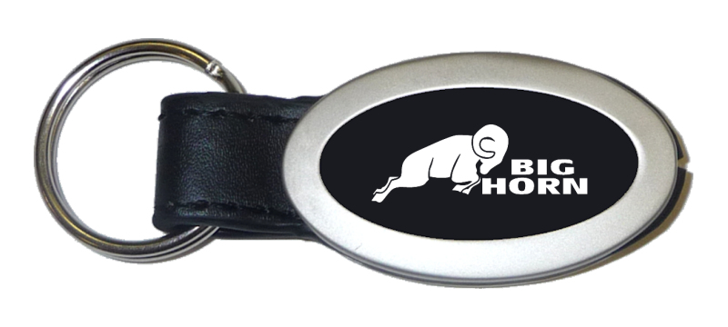 Big Horn Oval Leather Key Fob - Black