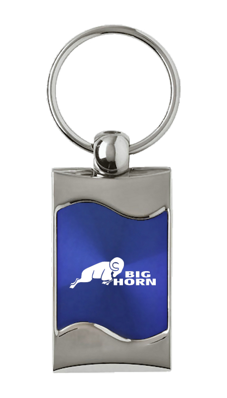 Big Horn Rectangular Wave Key Fob - Blue