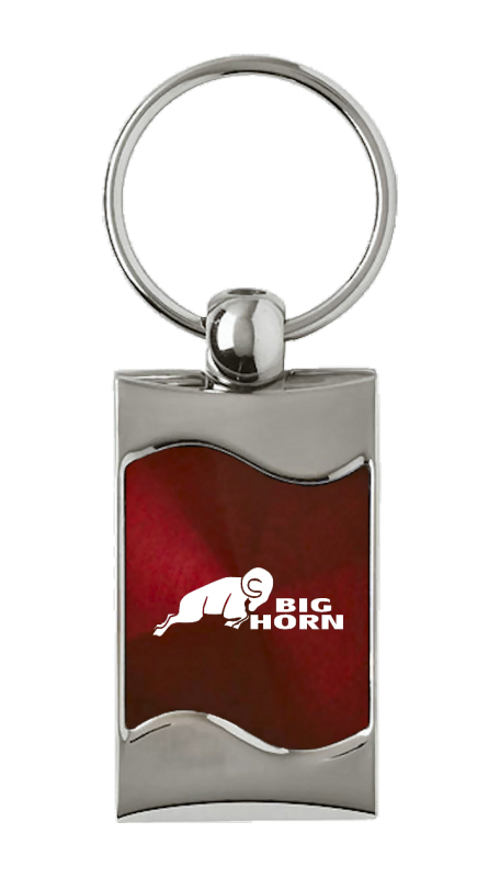 Big Horn Rectangular Wave Key Fob - Burgundy