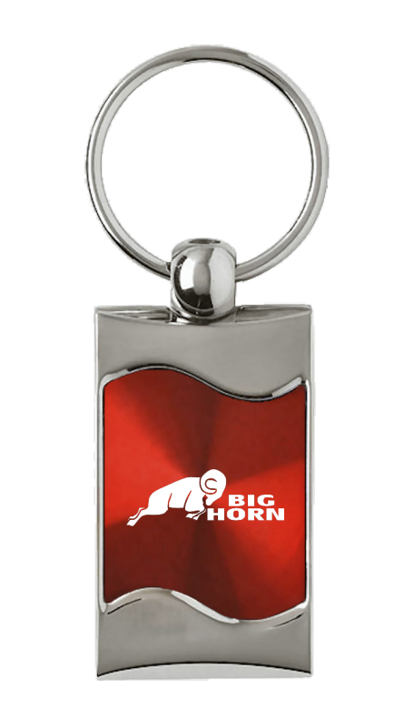Big Horn Rectangular Wave Key Fob - Red