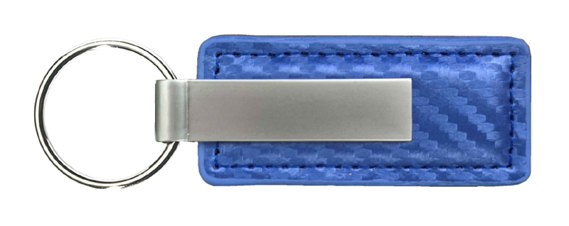 Blank Carbon Fiber Leather Key Fob - Blue