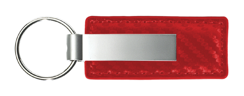 Blank Carbon Fiber Leather Key Fob - Red