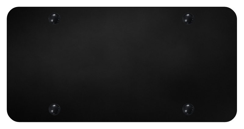 Blank Full Size License Plate - Black