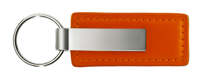Blank Leather Key Fob - Orange