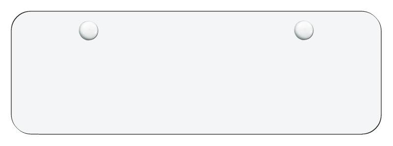 Blank Mini License Plate - White