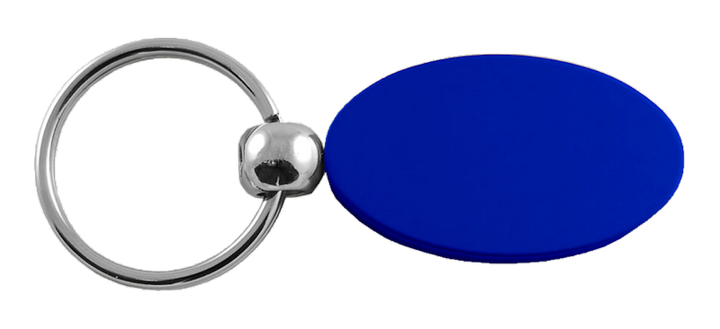 Blank Oval Key Fob - Blue