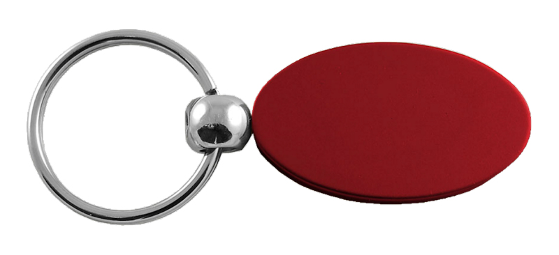 Blank Oval Key Fob - Burgundy