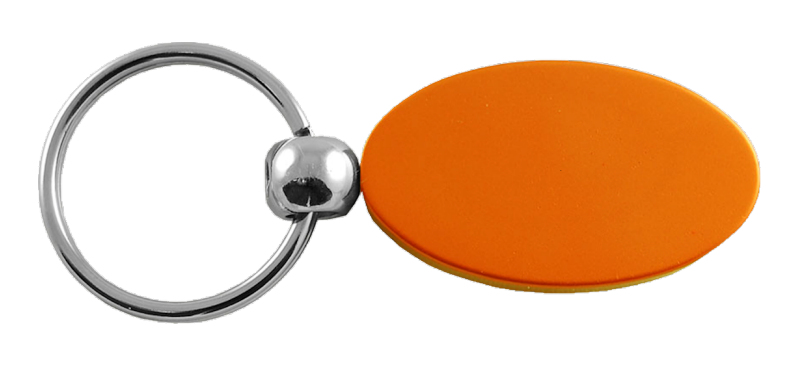 Blank Oval Key Fob - Orange