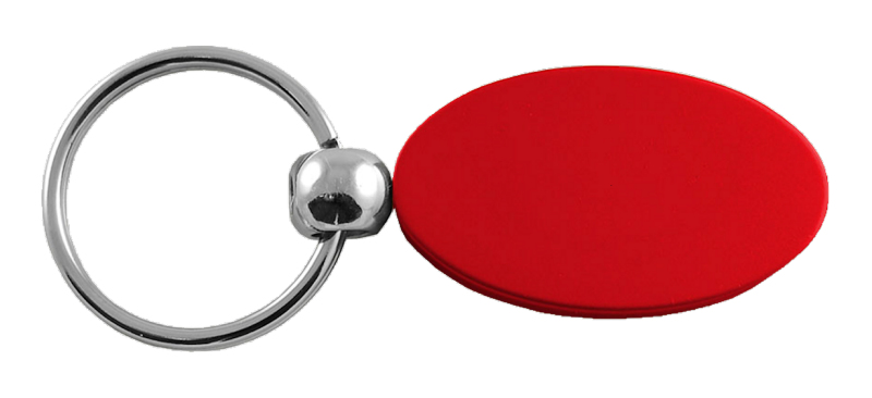 Blank Oval Key Fob - Red