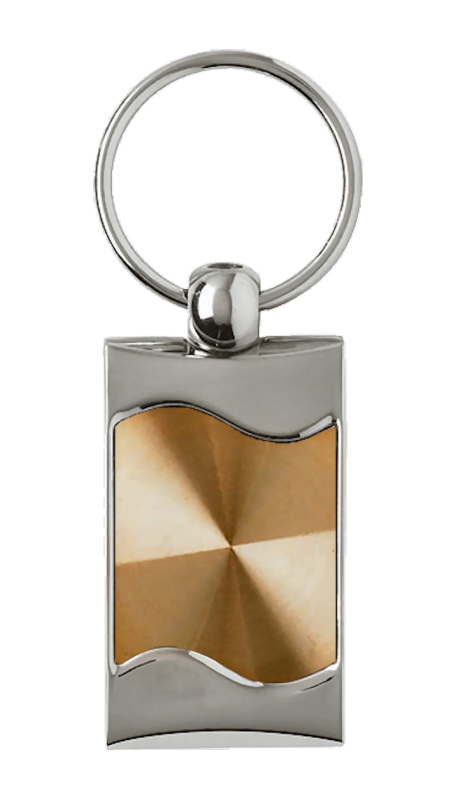 Blank Rectangular Wave Key Fob - Gold