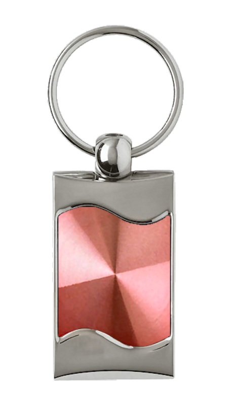 Blank Rectangular Wave Key Fob - Pink