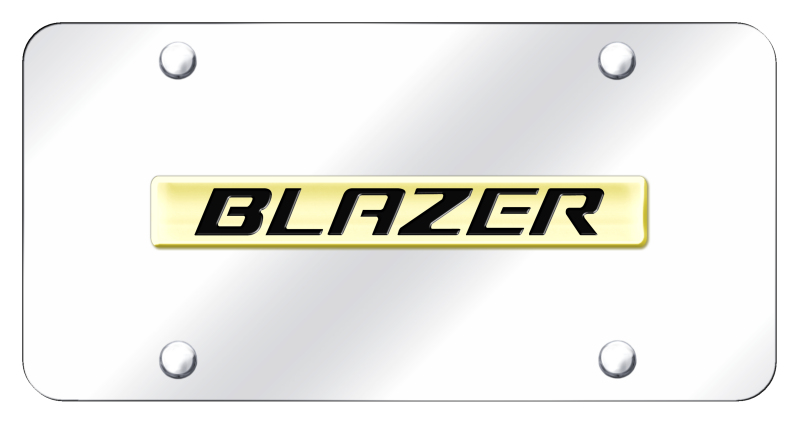 Blazer Name License Plate - Gold on Mirrored
