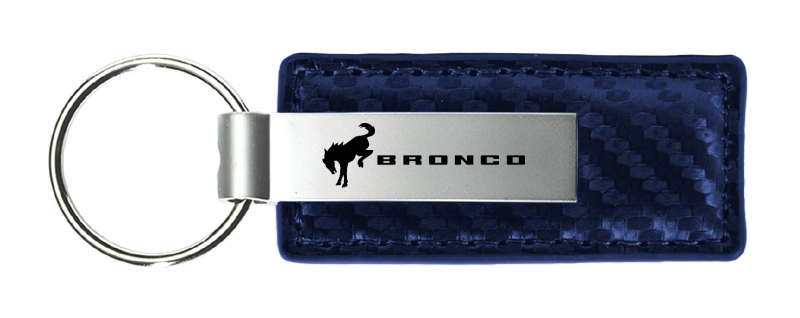 Bronco 2020 Carbon Fiber Leather Key Fob - Navy