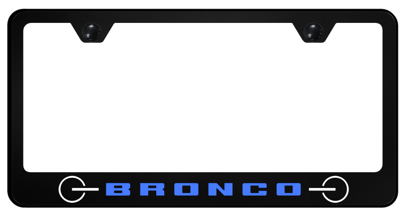 Bronco 2020 Grill Blue PC Frame - UV Print on Black