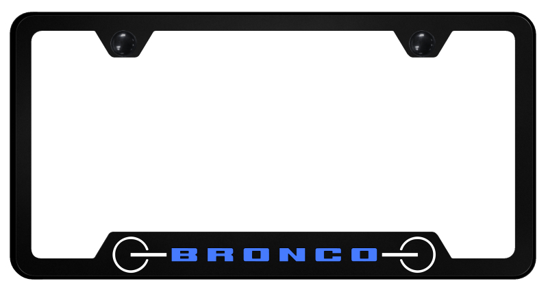 Bronco 2020 Grill Blue PC Notched Frame - UV Print on Black