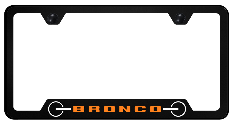 Bronco 2020 Grill Orange PC Notched Frame - UV on Black