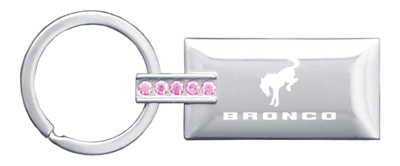 Bronco 2020 Jeweled Rectangular Key Fob - Pink