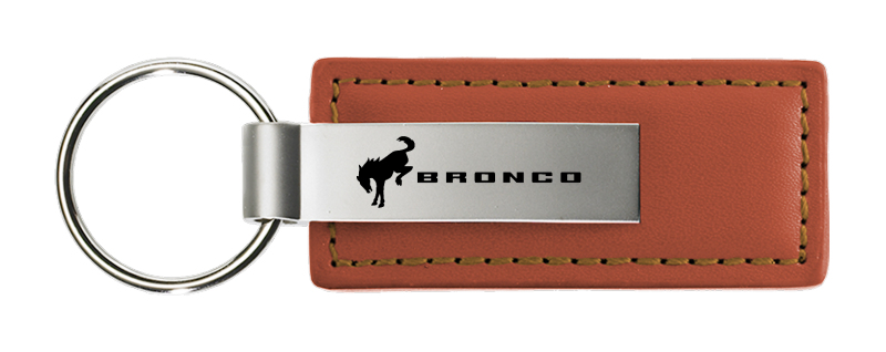 Bronco 2020 Leather Key Fob - Brown