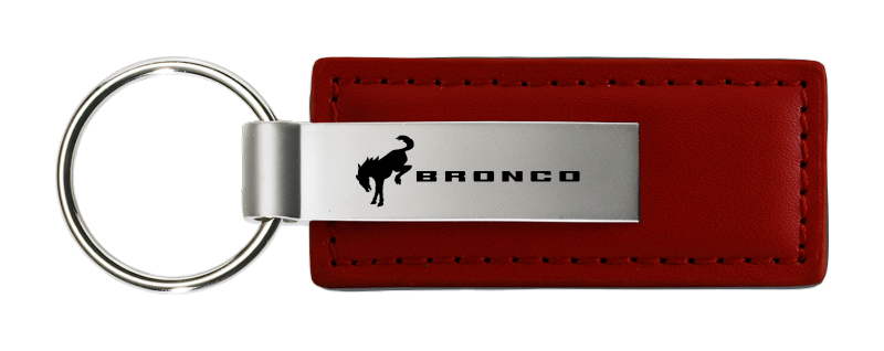 Bronco 2020 Leather Key Fob - Burgundy