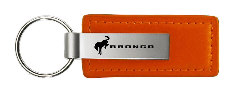 Bronco 2020 Leather Key Fob - Orange