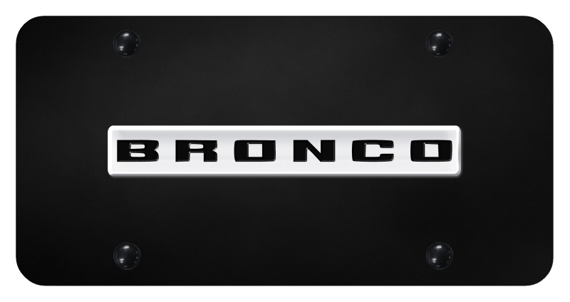 Bronco 2020 Name License Plate - Chrome on Black