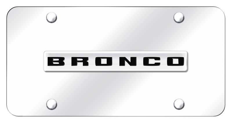 Bronco 2020 Name License Plate - Chrome on Mirrored