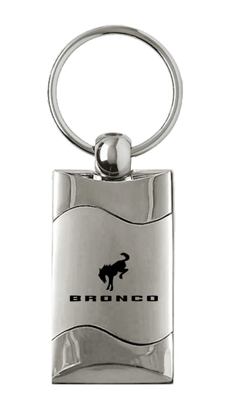 Bronco 2020 Rectangular Wave Key Fob - Silver