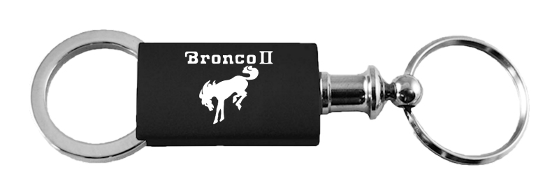 Bronco II Anodized Aluminum Valet Key Fob - Black