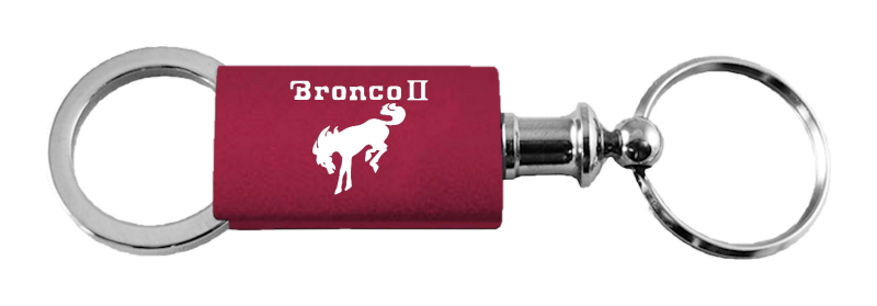 Bronco II Anodized Aluminum Valet Key Fob - Burgundy