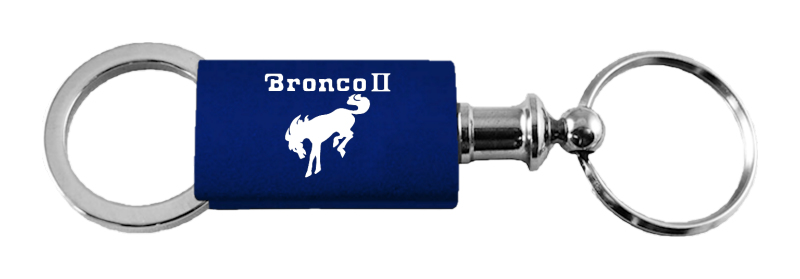 Bronco II Anodized Aluminum Valet Key Fob - Navy